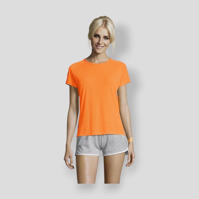 T-shirt a maniche corte raglan Sporty donna - Arancione Fluo - Sol's