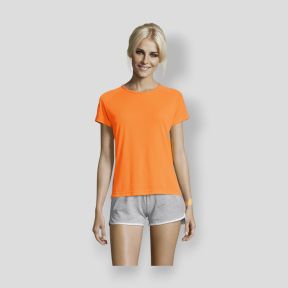 Tee-shirt à manches courtes raglan Sporty femme - Orange Fluo - Sol's