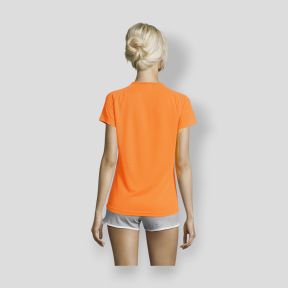 Koszulka z krótkimi rękawami raglan Sporty damska - Pomarańczowy Fluo - Sol's