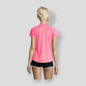 Kurzärmliges Raglan-T-Shirt Sporty Damen - Fluo-Rosa - Sol's