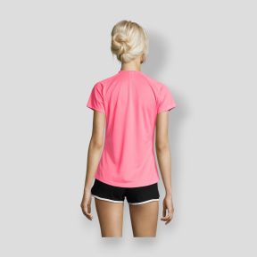 T-shirt met korte raglanmouwen Sporty dames - Fluororze - Sol's