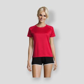 Koszulka z krótkimi rękawami raglan Sporty damska - Czerwony - Sol's