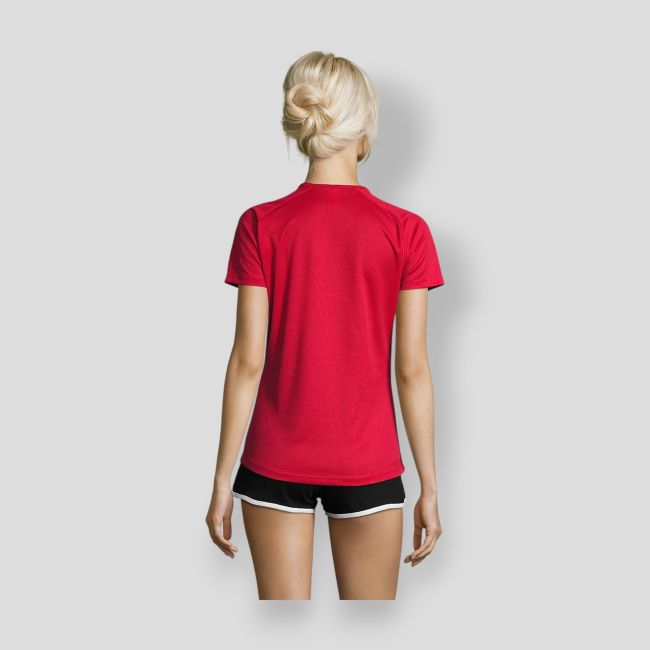 T-shirt met korte raglanmouwen Sporty dames - Rood - Sol's