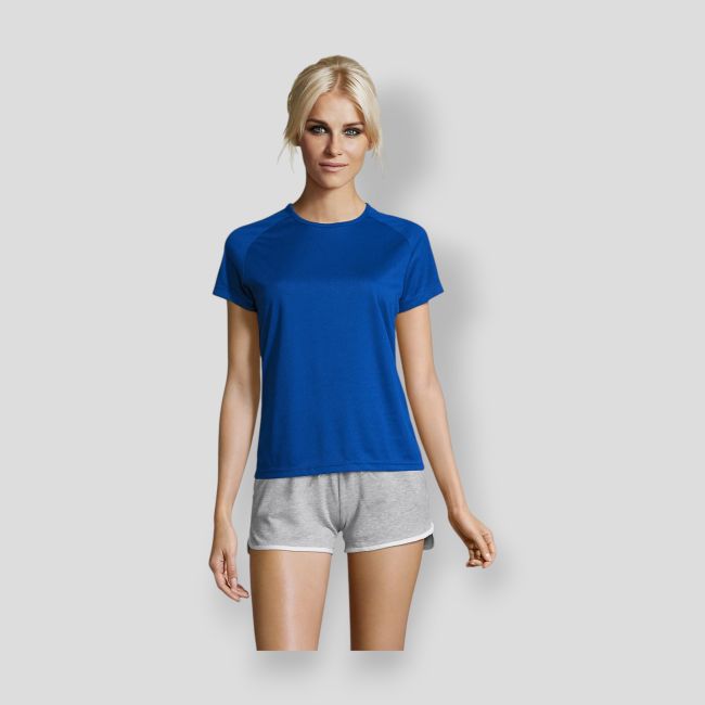 T-shirt de mangas curtas raglan Sporty feminina - Royal - Sol's