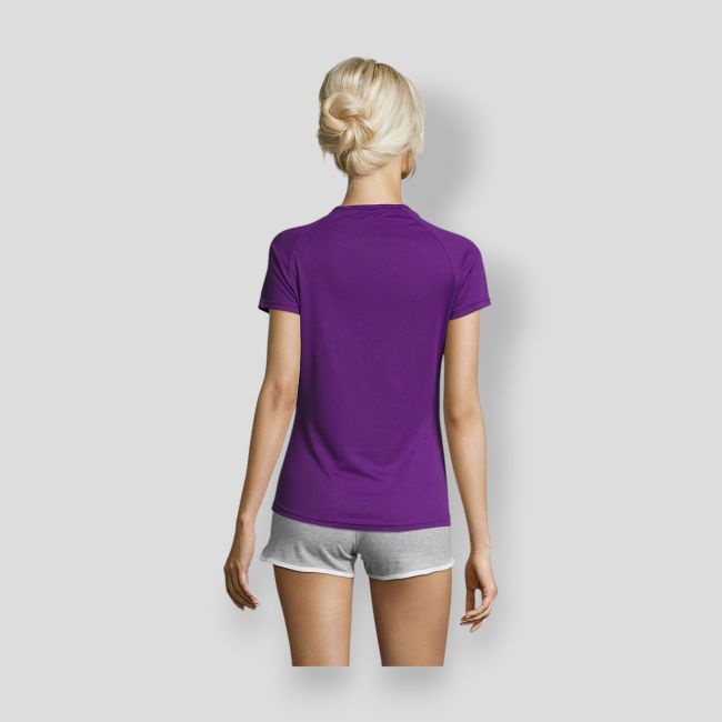 Kurzärmliges Raglan-T-Shirt Sporty Damen - Dunkelviolett - Sol's