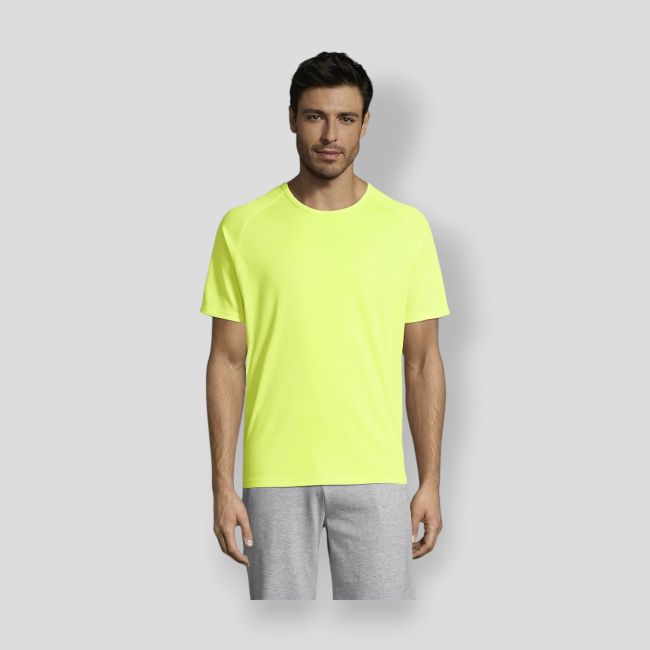 Camiseta de mangas raglán Sporty hombre - Amarillo Flúo - Sol's