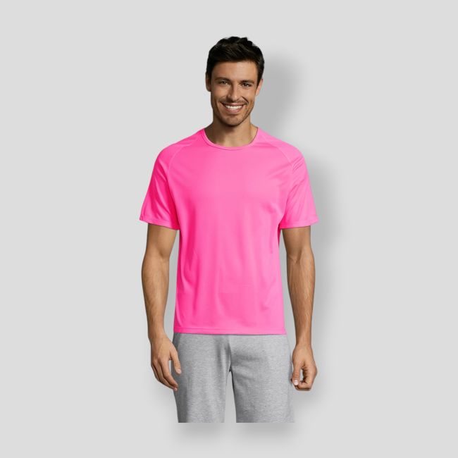 T-shirt a maniche raglan Sporty uomo - Rosa Fluo - Sol's