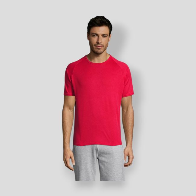 T-shirt de mangas raglan Sporty homem - Vermelho - Sol's