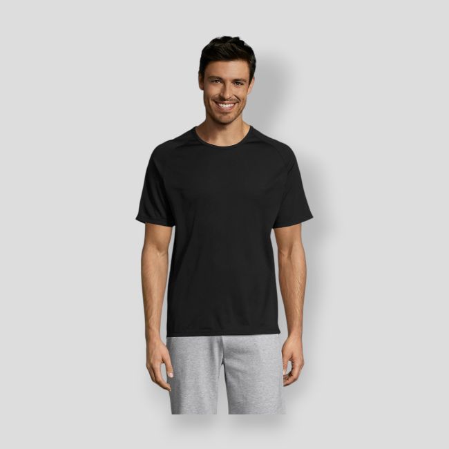 T-shirt de mangas raglan Sporty homem - Preto - Sol's