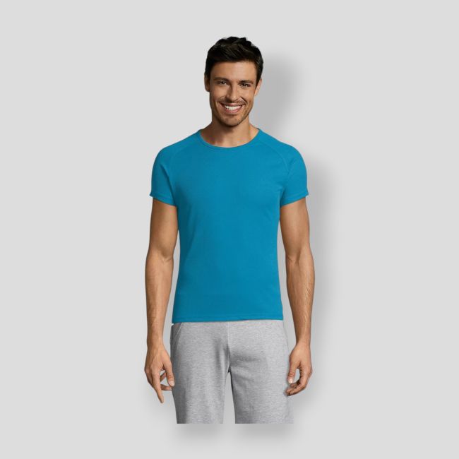 T-shirt a maniche raglan Sporty uomo - Aqua - Sol's