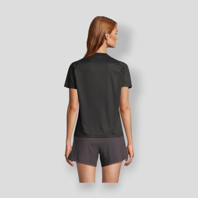Camiseta de manga raglán Vortex mujer - Negro - Sol's