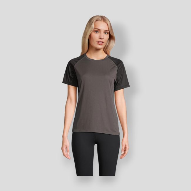 Camiseta de manga raglán Vortex mujer - Negro/Antracita - Sol's