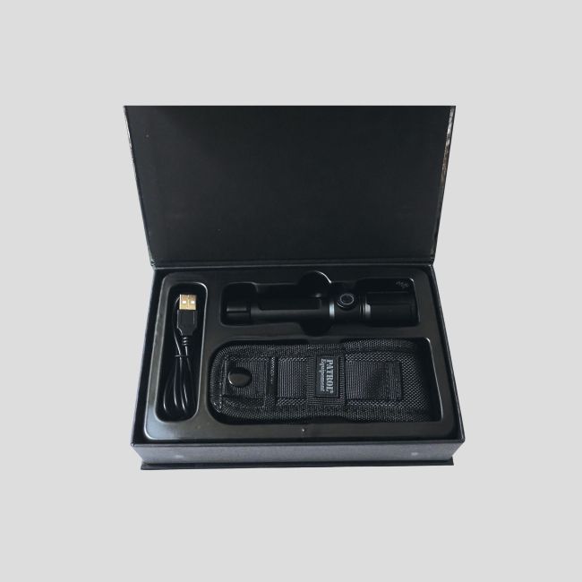 Wiederaufladbare taktische LED-Lampe (1.000 Lumen) - Schwarz - Patrol Equipement