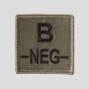 Vierkante patch 3D stof bloedgroep B- met klittenband - Olijfgroen