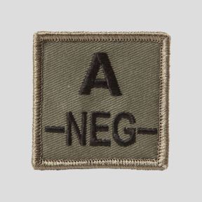 Patch carré Tissu 3D groupe sanguin A- avec velcro - Vert Olive