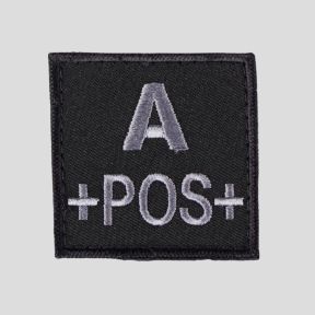 ECUSSON FEUTRE BRODE GROUPE SANGUIN DOS AUTO-AGRIPPANT A POS NOIR - Patrol Equipement