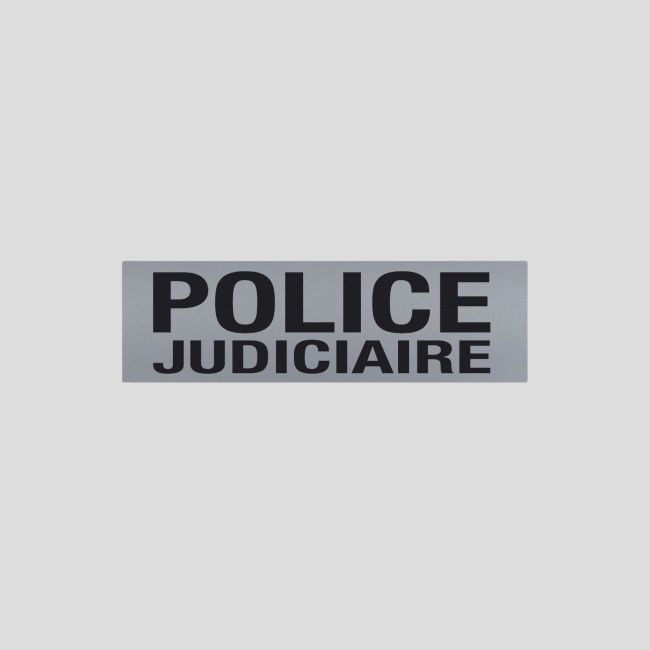 Bandeau d'identification rétro-réflechissant fond gris Police Judiciaire 10x30 - Patrol Equipement
