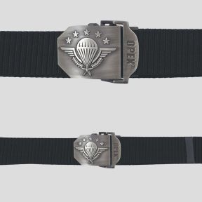 Nylon riem met gegraveerde metalen gesp Luchtlandingstroepen - Zwart - OPEX