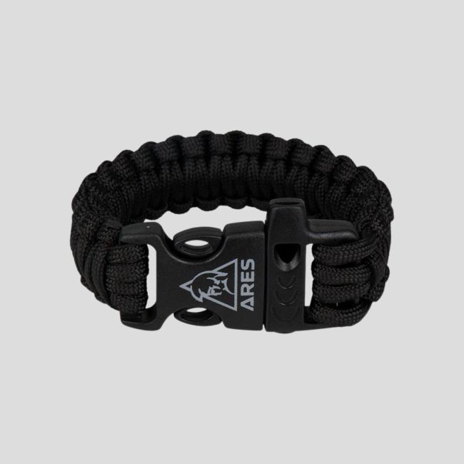Bracelet paracord 22 mm - Noir - Ares