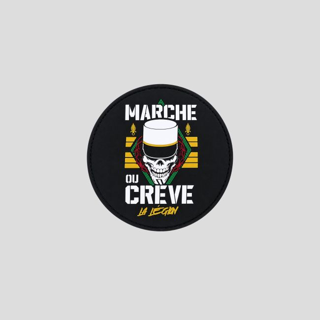 Patch PVC rond Légion Étrangère Marche ou Crève - Noir - OPEX