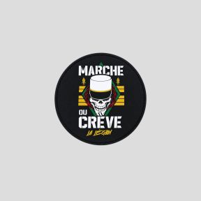 Patch PVC redondo Legião Estrangeira Marche ou Crève - Preto - OPEX