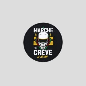 Patch PVC redondo Legião Estrangeira Marche ou Crève - Preto - OPEX