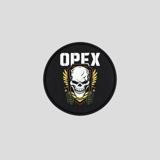 Patch PVC redondo Calavera Granadas - Negro - OPEX