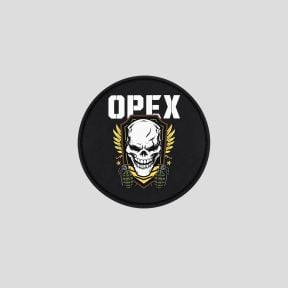 Okrągła naszywka PVC Czaszka Granaty - Czarny - OPEX
