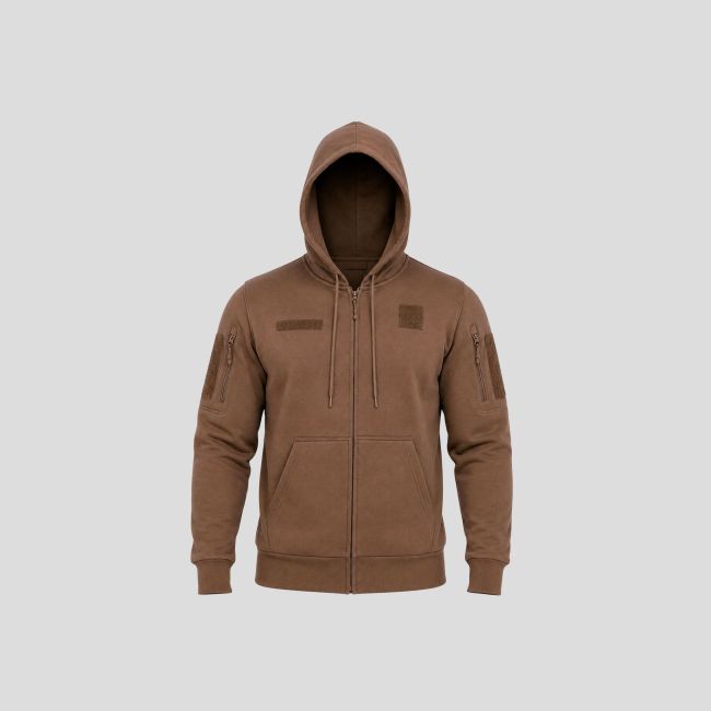 Sudadera militar Spider con cremallera y velcro bordado Ejército Francés - Coyote - OPEX