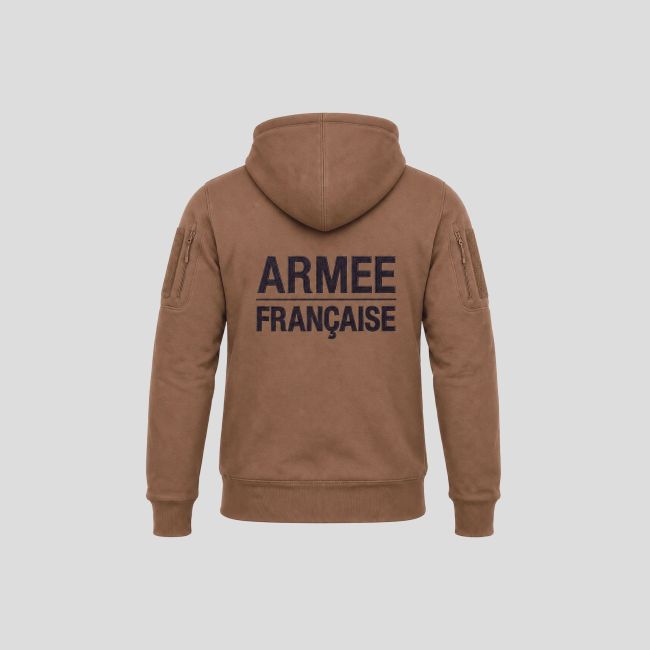 Sweatshirt militar Spider com fecho de correr e velcro bordado Exército Francês - Coyote - OPEX