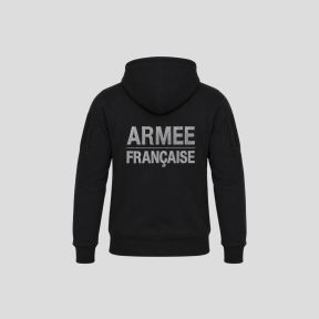 Sweatshirt militar Spider com fecho de correr e velcro bordado Exército Francês - Preto - OPEX