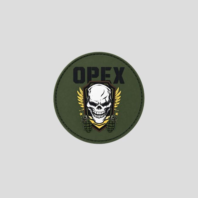 Rond PVC-patch Schedel Granaten - Olijfgroen - OPEX
