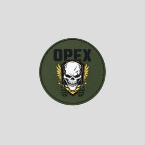 Patch PVC redondo Calavera Granada - Verde Oliva - OPEX