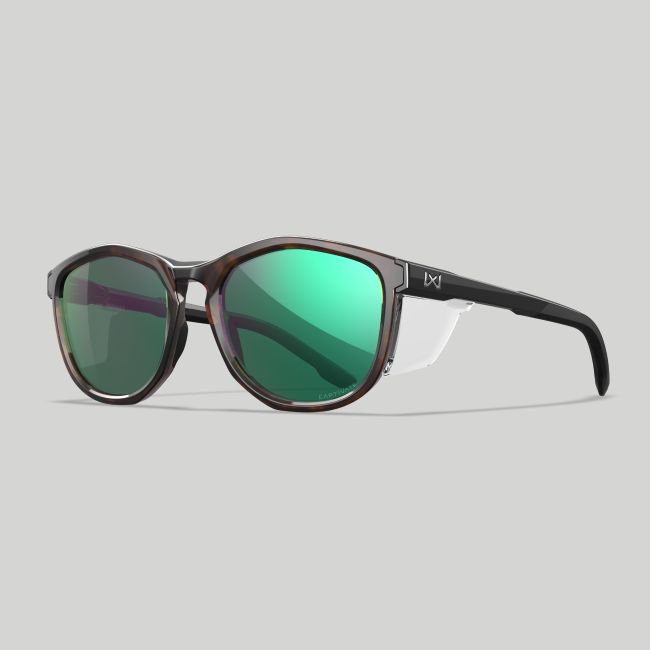 Lunettes de soleil Bravo (verres Captivate™ polarisés et miroirs Verts) - Marron Tacheté/Noir - Wiley X