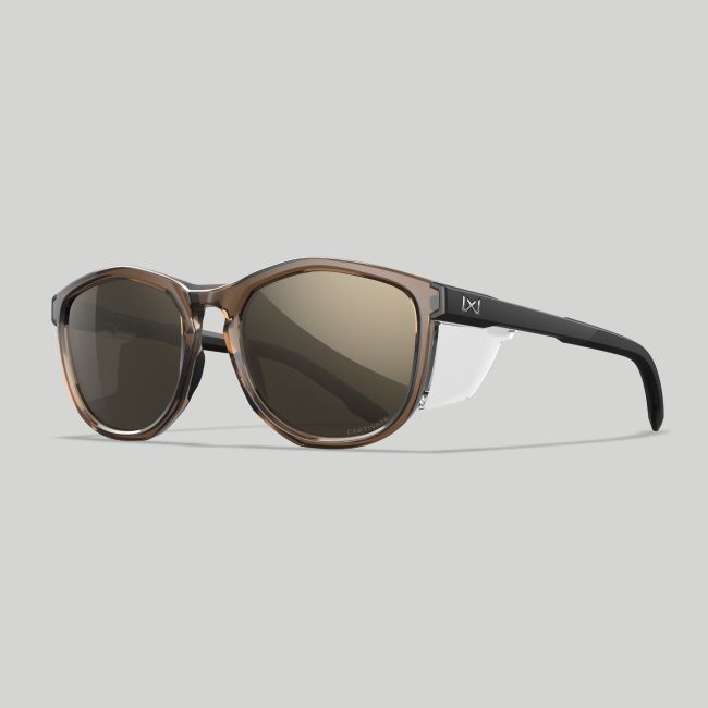 Sonnenbrille Bravo (Captivate™ Wolframgrau verspiegelte Gläser) - Tan Transparent/Schwarz - Wiley X
