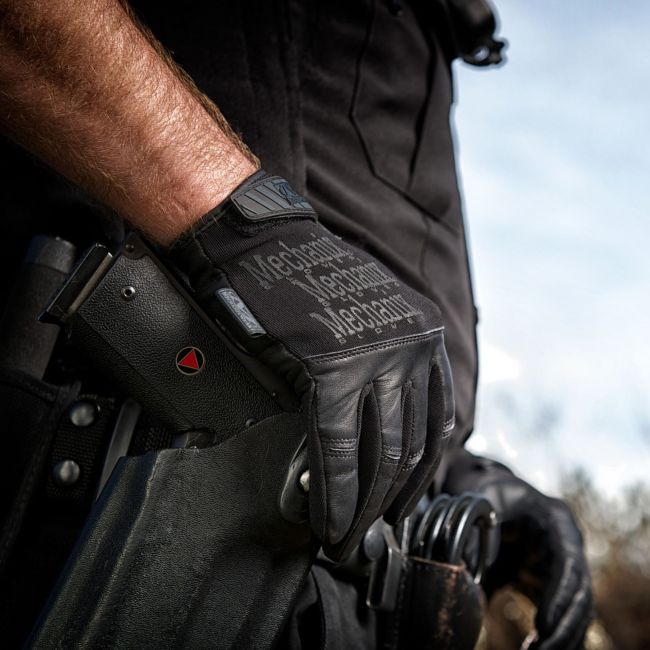 Skórzane rękawice do przeszukania Recon - Czarne - Mechanix