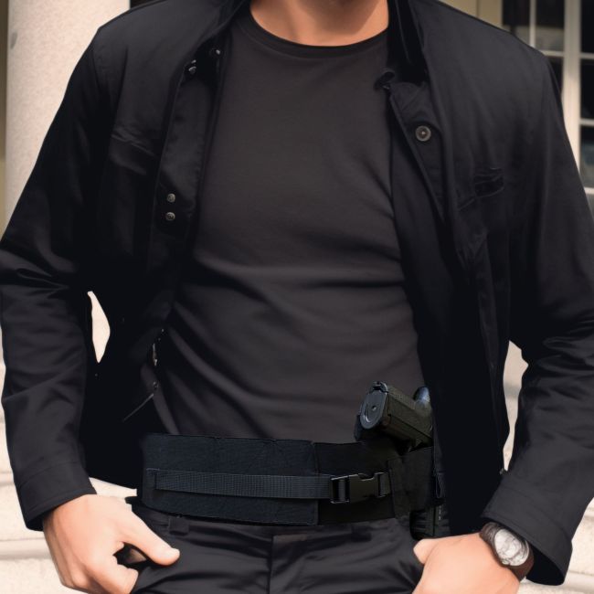 Diskreter Traggertel mit Holster - Schwarz - Patrol Equipement