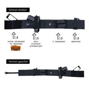 Cinto de porte discreto com coldre - Preto - Patrol Equipment
