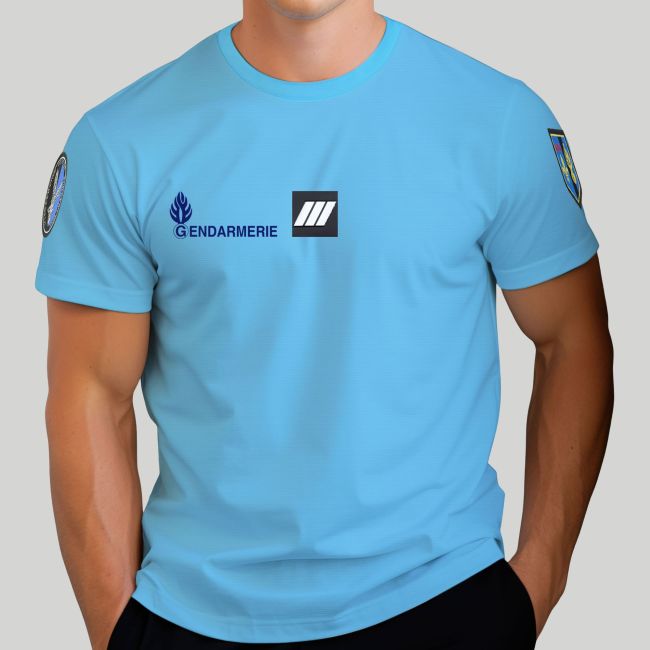 T-shirt Cooldry met velcro Gendarmerie - Hemelsblauw - Patrol Equipement
