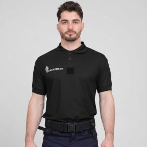 Kurzarm-Poloshirt Cooldry mit Klettverschluss Gendarmerie - Schwarz - Patrol Equipement