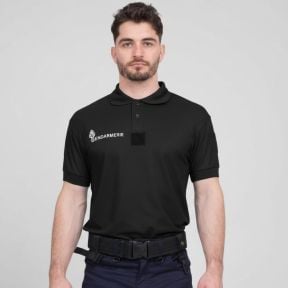 Kurzarm-Poloshirt Cooldry mit Klettverschluss Gendarmerie - Schwarz - Patrol Equipement