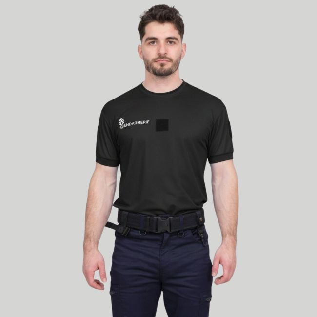 T-shirt Cooldry z rzepem Gendarmerie - Czarny - Patrol Equipement
