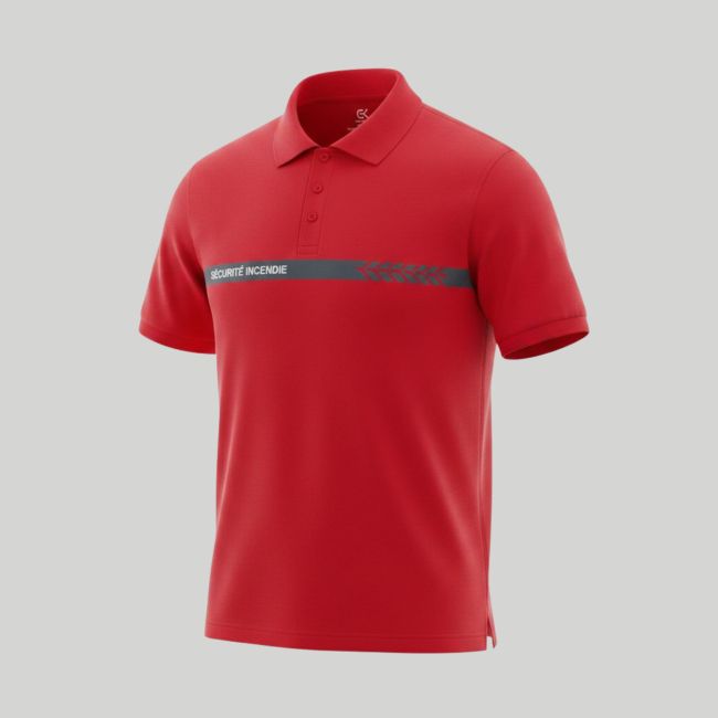 Polo de manga curta Sécurité Incendie Safetek - Vermelho - GK
