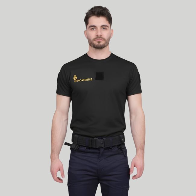 T-Shirt Cooldry mit Klettverschluss Gendarmerie Mobile - Schwarz - Patrol Equipement