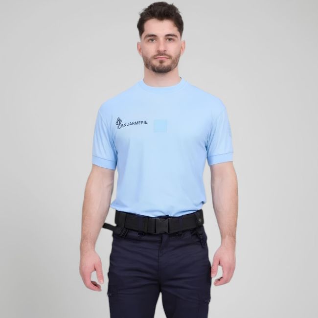 T-shirt Cooldry z rzepem Gendarmerie - Błękitny - Patrol Equipement