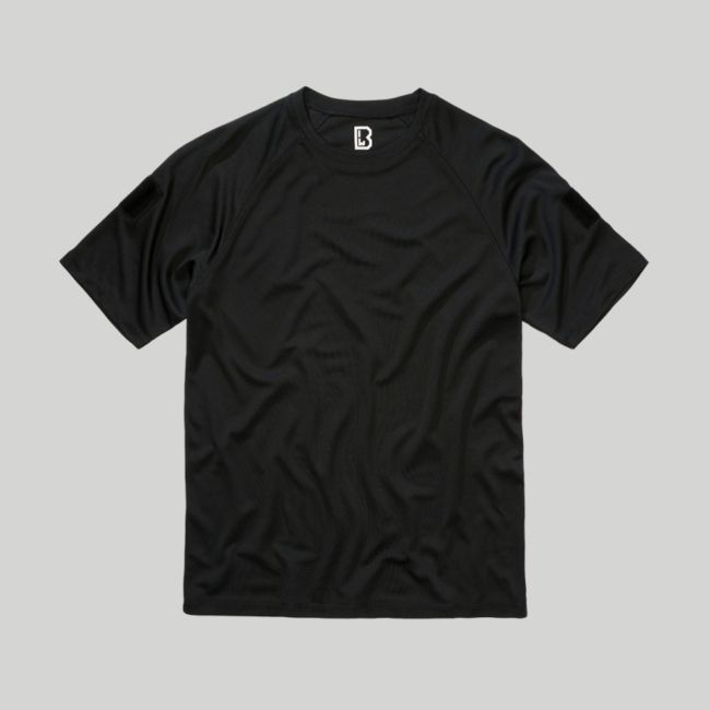 T-shirt Quickdry avec velcro - Noir - Brandit