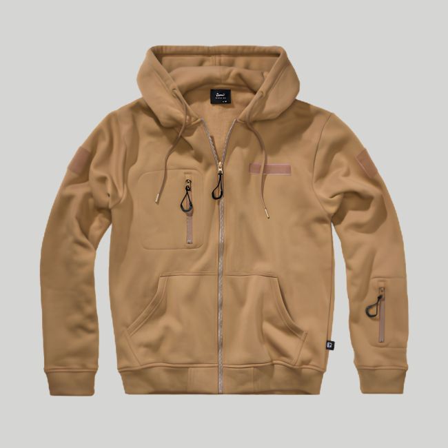 Sweat à capuche zippé tactique - Coyote - Brandit