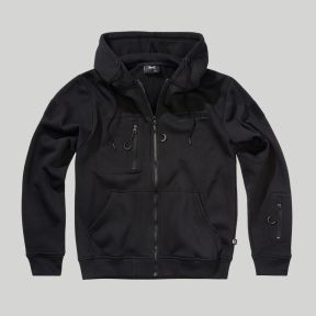 Sweatshirt com capuz com fecho tático - Preto - Brandit