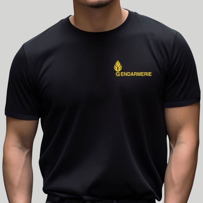 T-shirt serigrafado Gendarmerie Mobile - Preto - Patrol Equipement