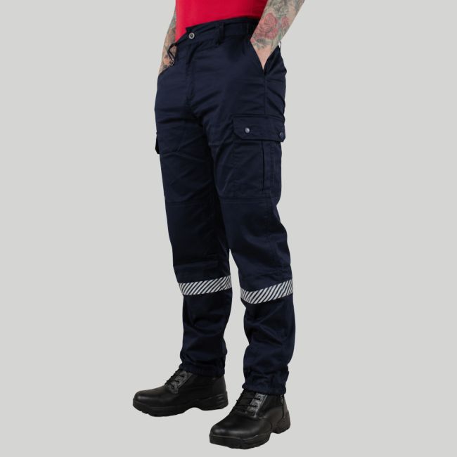 Calças de Segurança contra Incêndios com elastano SECURITY - Azul Marinho - Force Series